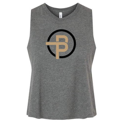 Bella Canvas Ladies Racerback Cropped Tank -- Deep Heather
