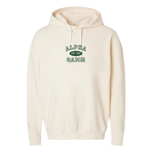 Comfort Colors Lightweight Adult Ringspun Hooded Sweatshirt Screen Printed -- Ivory