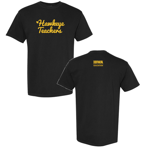 Hawkeye Teachers Comfort Colors Heavyweight Adult T-Shirt -- Black