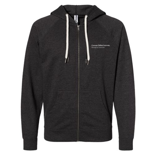 Independent Trading Icon Unisex Lightweight Terry Full-Zip Hooded Sweatshirt -- Charcoal Heather