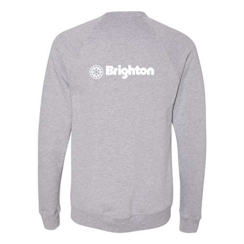 Brighton Logo 2 White Ink -- Crewneck Sweatshirt Athletic Heather