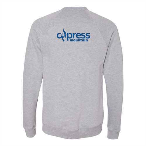 Cypress Mountain Logo 2 Blue Ink -- Crewneck Sweatshirt Athletic Heather