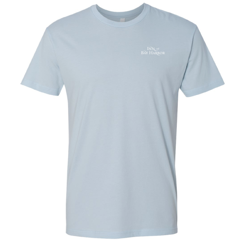 Inn at Bay Harbor 1 color White left chest/back Short Sleeve Tee -- Light Blue