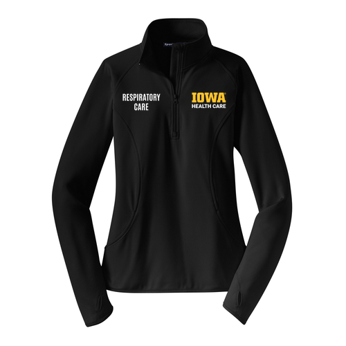 Embroidered Sport Tek Ladies Sport Wick Stretch Half Zip Pullover -- Black
