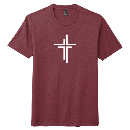 District Made Perfect Tri Crew Tee -- Maroon Frost