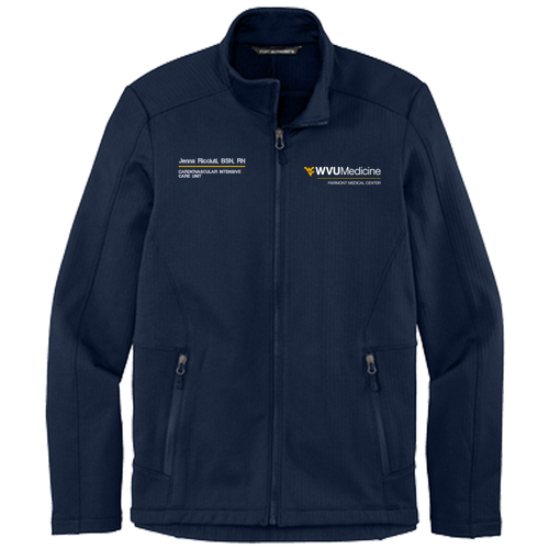 Port Authority Grid Fleece Jacket -- River Blue Navy
