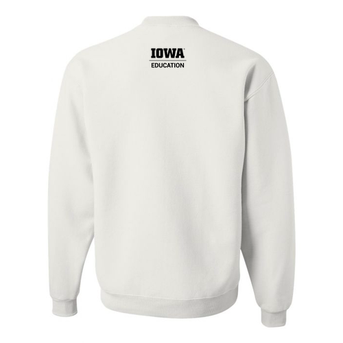 Hawkeye Teachers Jerzees 8 Oz., 50/50 Nublend Fleece Crew -- White