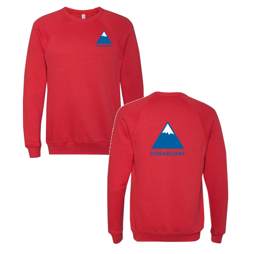 Sugarloaf Logo 2 Blue Ink -- Crewneck Sweatshirt Red