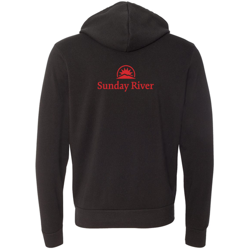 Sunday River Logo 2 Red Ink -- Pullover Hooded Sweatshirt Black