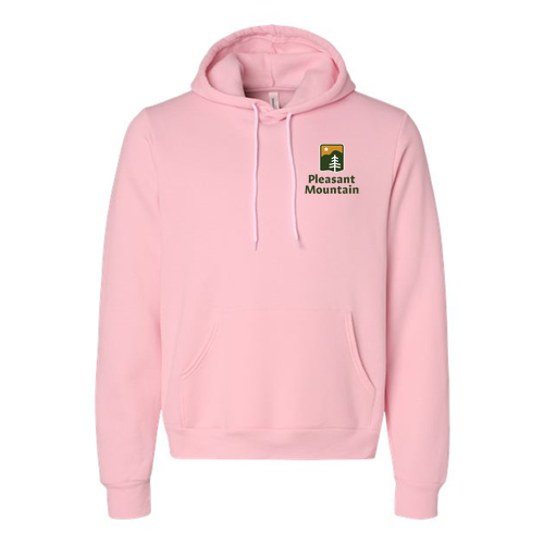 Pleasant Mountain Logo 2 Full color -- Pullover Hooded Sweatshirt Pink