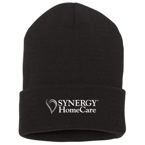 Yupoong Knit Hat with Cuff -- Black