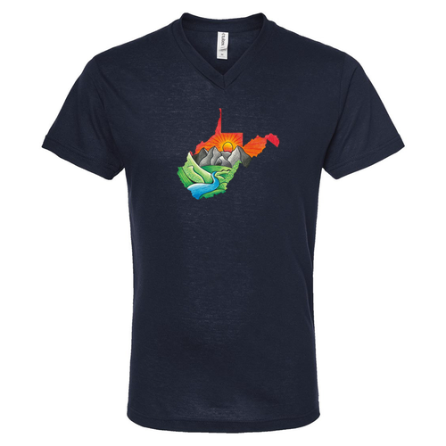 Tultex Unisex Poly-Rich V-Neck T-Shirt -- Navy