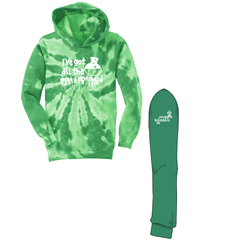 YOUTH Port & Company Tie-Dye Pullover Hooded Sweatshirt -- Kelly