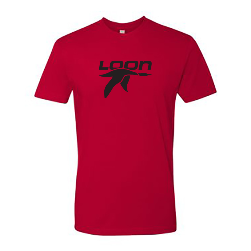 Loon Logo 1 Black Ink -- Short Sleeve Red