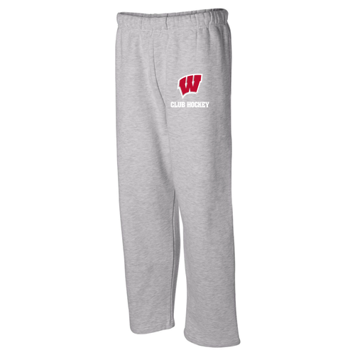 UW Club Hockey Open Bottom Sweatpant -- Grey