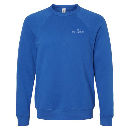 Inn at Bay Harbor 1 color White left chest/back Crewneck Sweatshirt-- True Royal