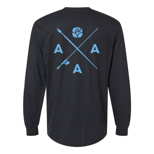 Northern Rose Gildan Softstyle CVC Long Sleeve T-Shirt -- Pitch Black