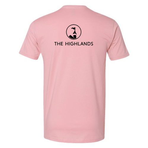 The Highlands Logo 2 Black Ink -- Short Sleeve Light Pink