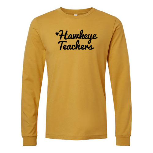 Hawkeye Teachers Bella+Canvas Unisex Heather Cvc Long Sleeve Tee- Heathers -- Heather Mustard