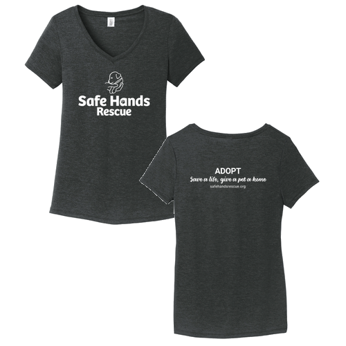 District Made Ladies Perfect Tri V-Neck Tee -- Black Frost