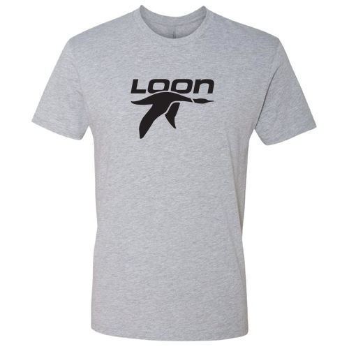 Loon Logo 1 Black Ink -- Short Sleeve Heather Grey