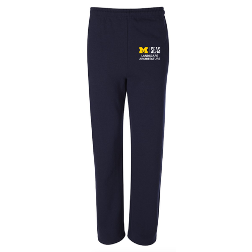 Open Bottom Sweatpants with Pockets -- Navy