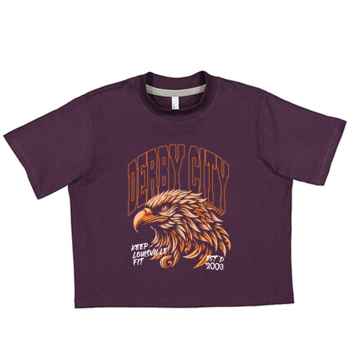 Derby City Eagle Ladies' Boxy Tee -- Plum