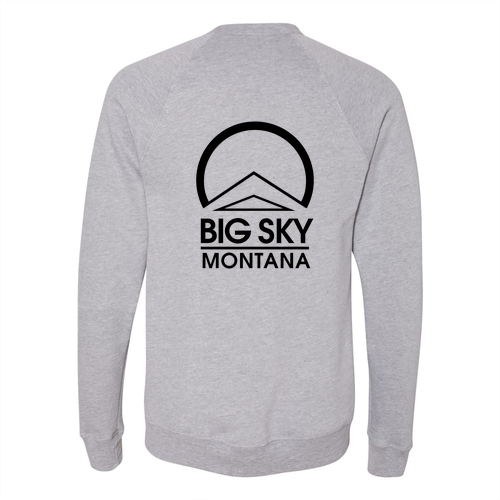 Big Sky Montana Logo 2 Black Ink -- Crewneck Sweatshirt Athletic Heather