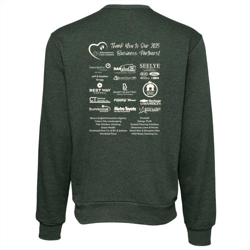 Bella+Canvas Adult Sponge Fleece Classic Crewneck Sweatshirt -- Heather Forest