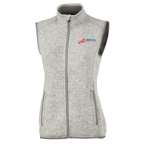 Ladies Charles River Pacific Heathered Vest -- Light Grey Heather, AES