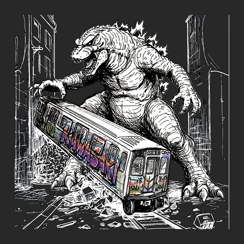 Grafitti Godzilla Tee