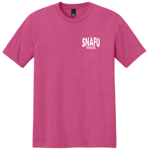 Left Chest District Made Unisex Perfect Tri Crew Tee -- Fuchsia Frost