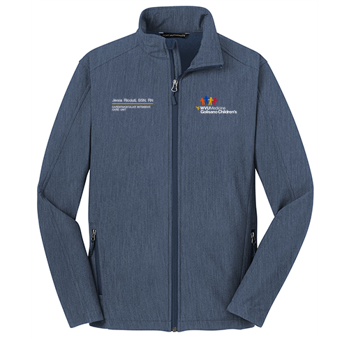 Embroidered Port Authority Core Soft Shell Jacket -- Navy Heather