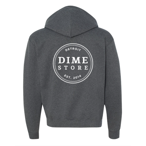 Champion Powerblend Full-Zip Hooded Sweatshirt -- Charcoal Heather