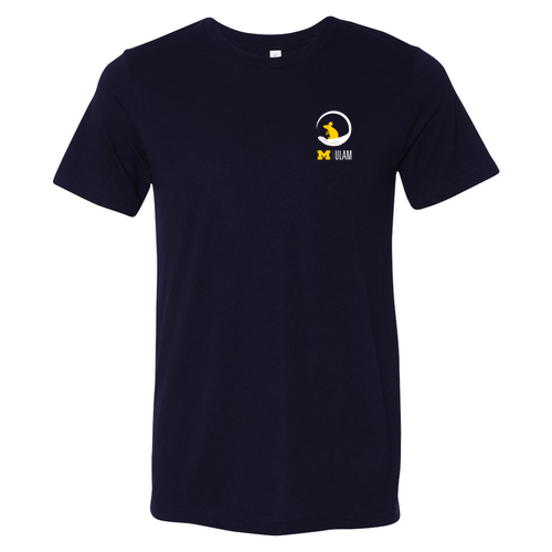 Mens/Unisex ULAM Mouse Bella Canvas Triblend Short Sleeve T-Shirt -- Solid Navy Triblend