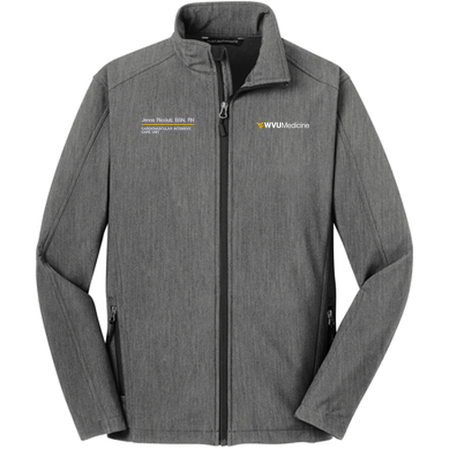 Embroidered Port Authority Core Soft Shell Jacket -- Pearl Grey Heather
