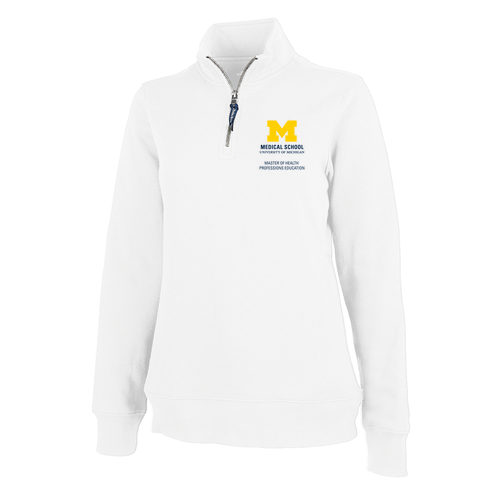 Ladies Charles River Crosswind Quarter Zip Sweatshirt -- White