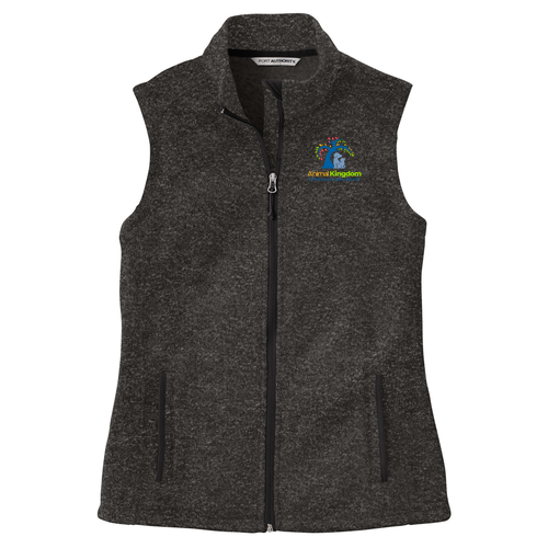 Port Authority Ladies Sweater Fleece Vest -- Black Heather