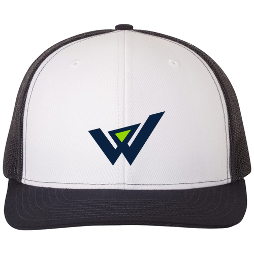 Richardson Snapback Trucker Cap -- White / Navy