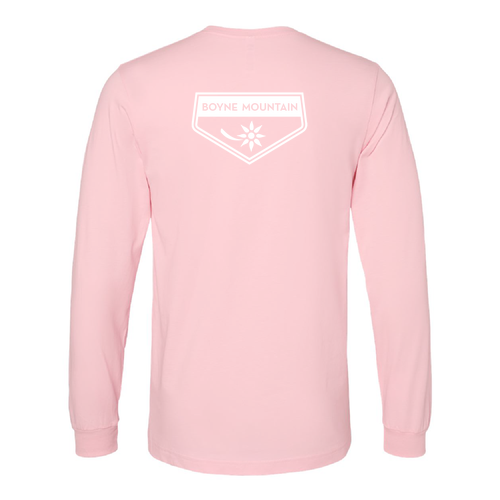 Boyne Mountain Logo 2 White Ink -- Long Sleeve Pink