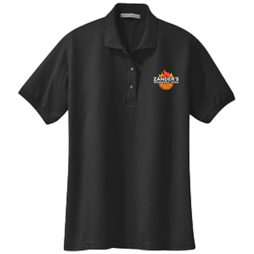 Port Authority Ladies Silk Touch Sport Shirt. -- Black