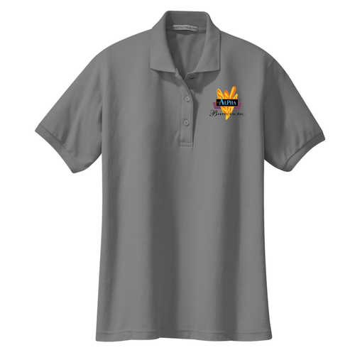 Port Authority Ladies Silk Touch Sport Shirt. -- Cool Grey