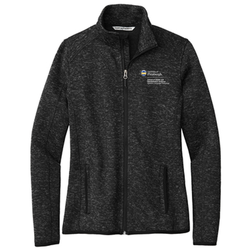 Port Authority Ladies Sweater Fleece Jacket -- Black Heather