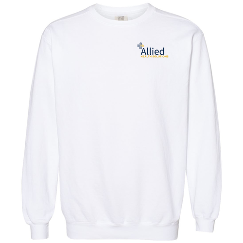 Screen Printed Comfort Colors Adult Crewneck Sweatshirt -- White