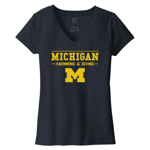 Ladies District Womens Re-Tee V-Neck -- True Navy