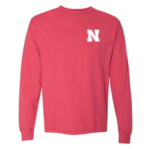 ComfortWash by Hanes Garment Dyed Long Sleeve T-Shirt -- Crimson Fall