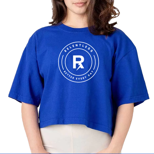 Los Angeles Apparel 18/1 Oversize Crop Tee -- Cobalt Blue