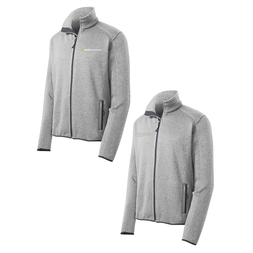 Port Authority Sweater Fleece Jacket -- Grey Heather
