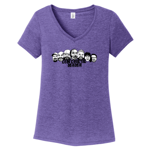 BW Faces District Made Ladies Perfect Tri V-Neck Tee -- Purple Frost