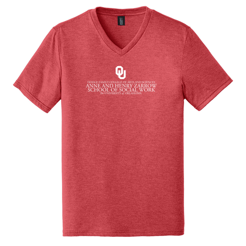 District Made Men's Perfect Tri V-Neck Tee -- Red Frost